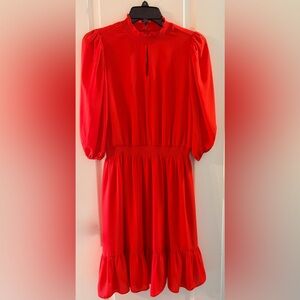 Gorgeous Red Silky Dress – Flowy & Feminine, Size 2